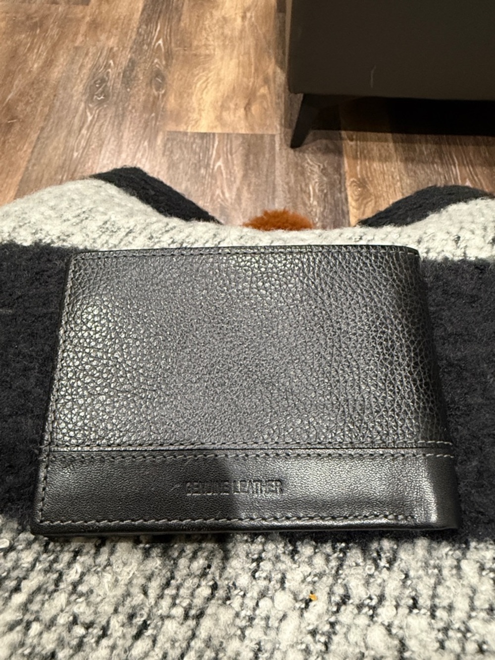 Black Perry Ellis, Pebbled Leather Bifold Wallet